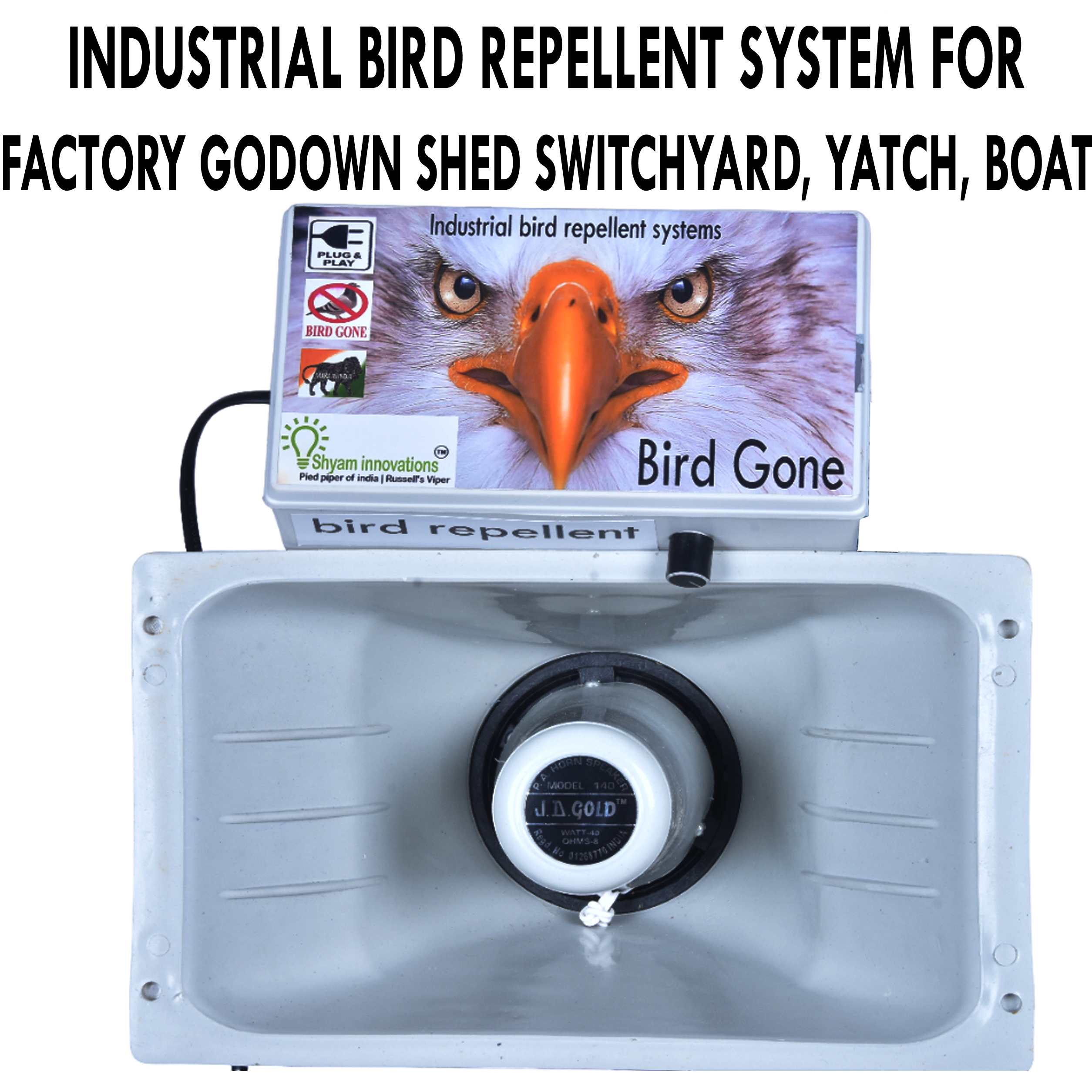 Shyam Innovations – Industrial Ultrasonic Bird Repellent System (5000 Sq. Ft) | Waterproof, Electric, Loud Sound Device - Image 4