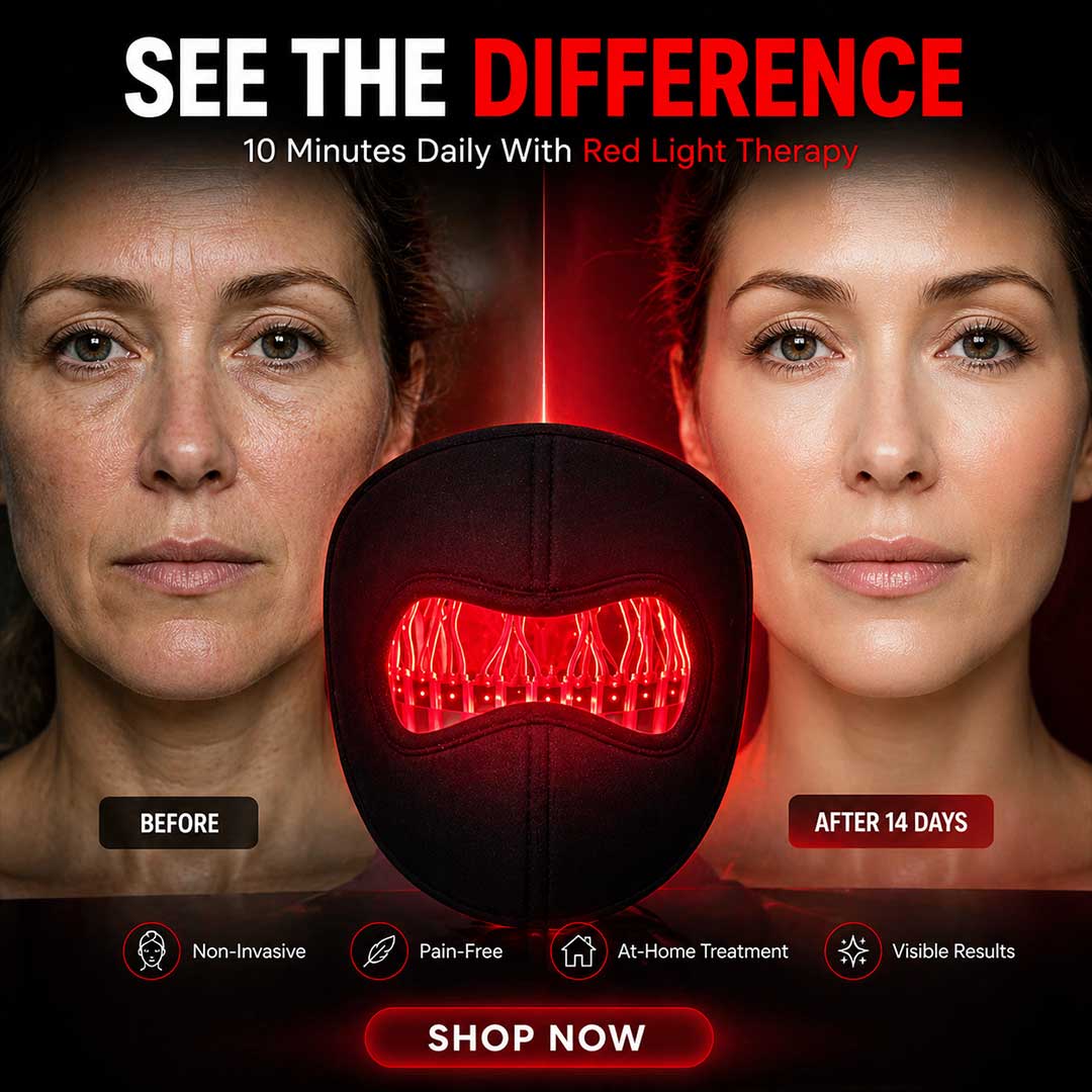 Red Light Face Mask – Anti-Aging LED Therapy Mask for Glowing & Youthful Skin (Men & Women) | Free Cash on Delivery - Image 2