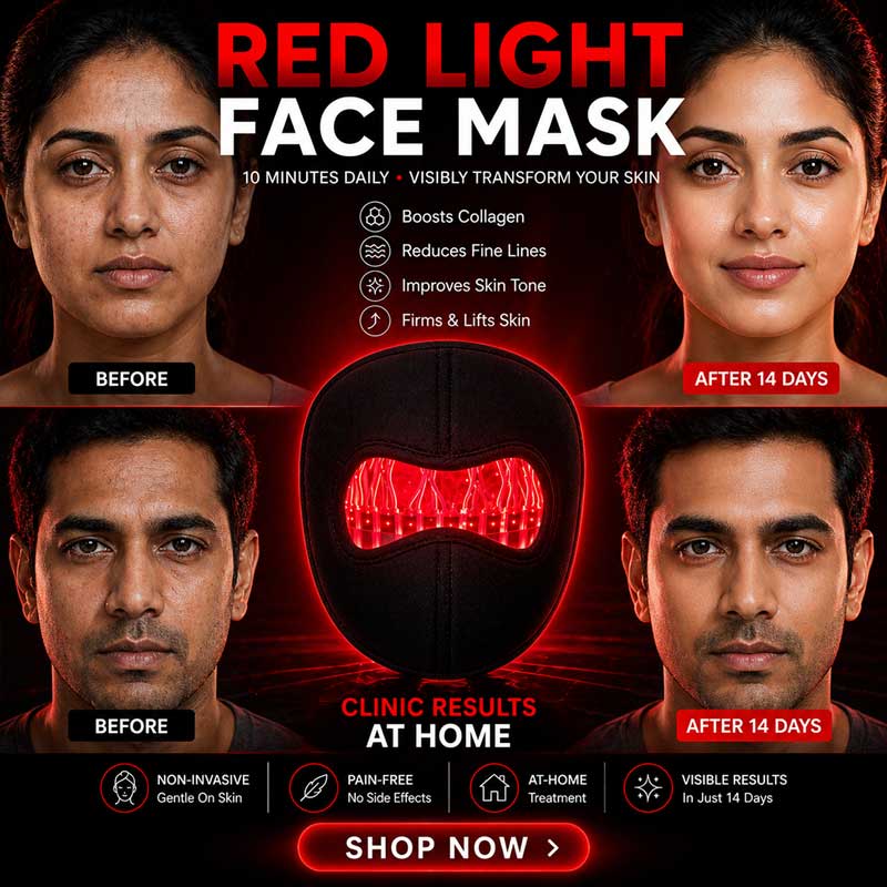 Red Light Face Mask – Anti-Aging LED Therapy Mask for Glowing & Youthful Skin (Men & Women) | Free Cash on Delivery - Image 3