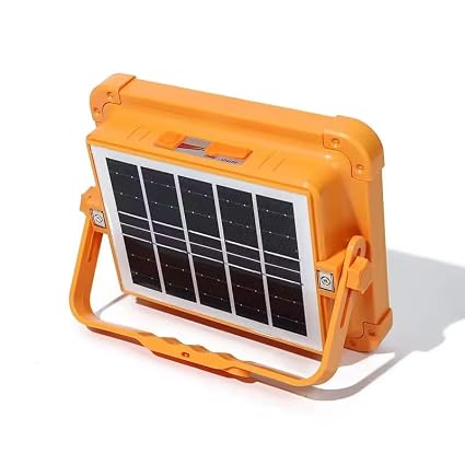 GlowBase Solar LED Flood Light, 100W, 16500 mAh Rechargeable, Waterproof Outdoor Light for Farms, Garage, Camping
