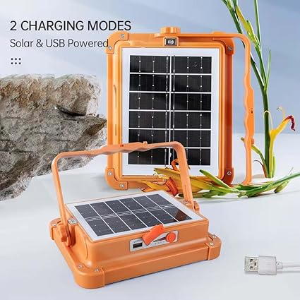 GlowBase Solar LED Flood Light, 100W, 16500 mAh Rechargeable, Waterproof Outdoor Light for Farms, Garage, Camping - Image 5